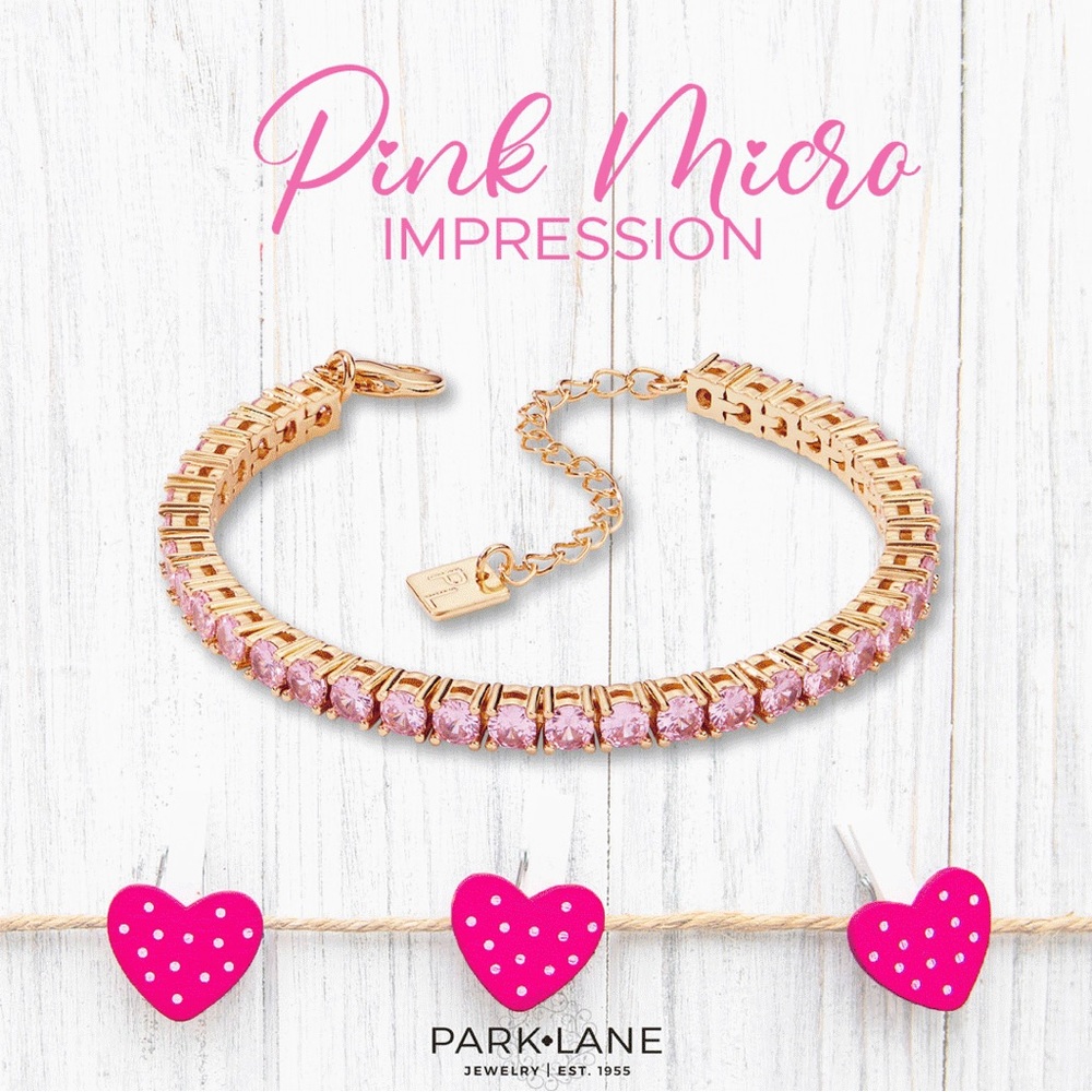 Pink Micro Impression Tennis Bracelet